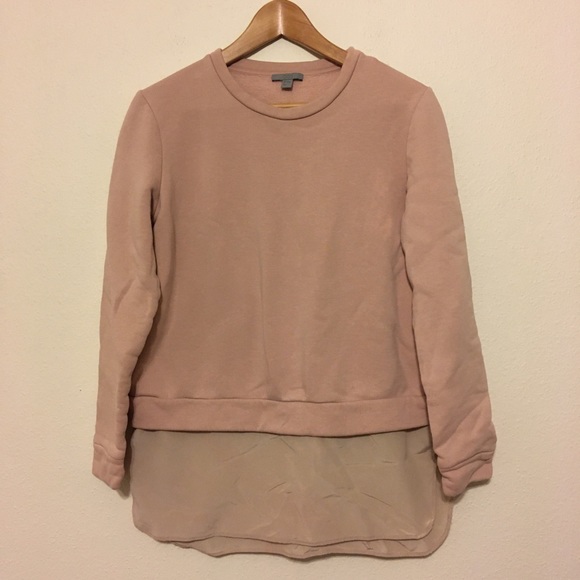 COS Silk Layered Tunic Sweatshirt Oversized Pink S - Picture 2 of 6